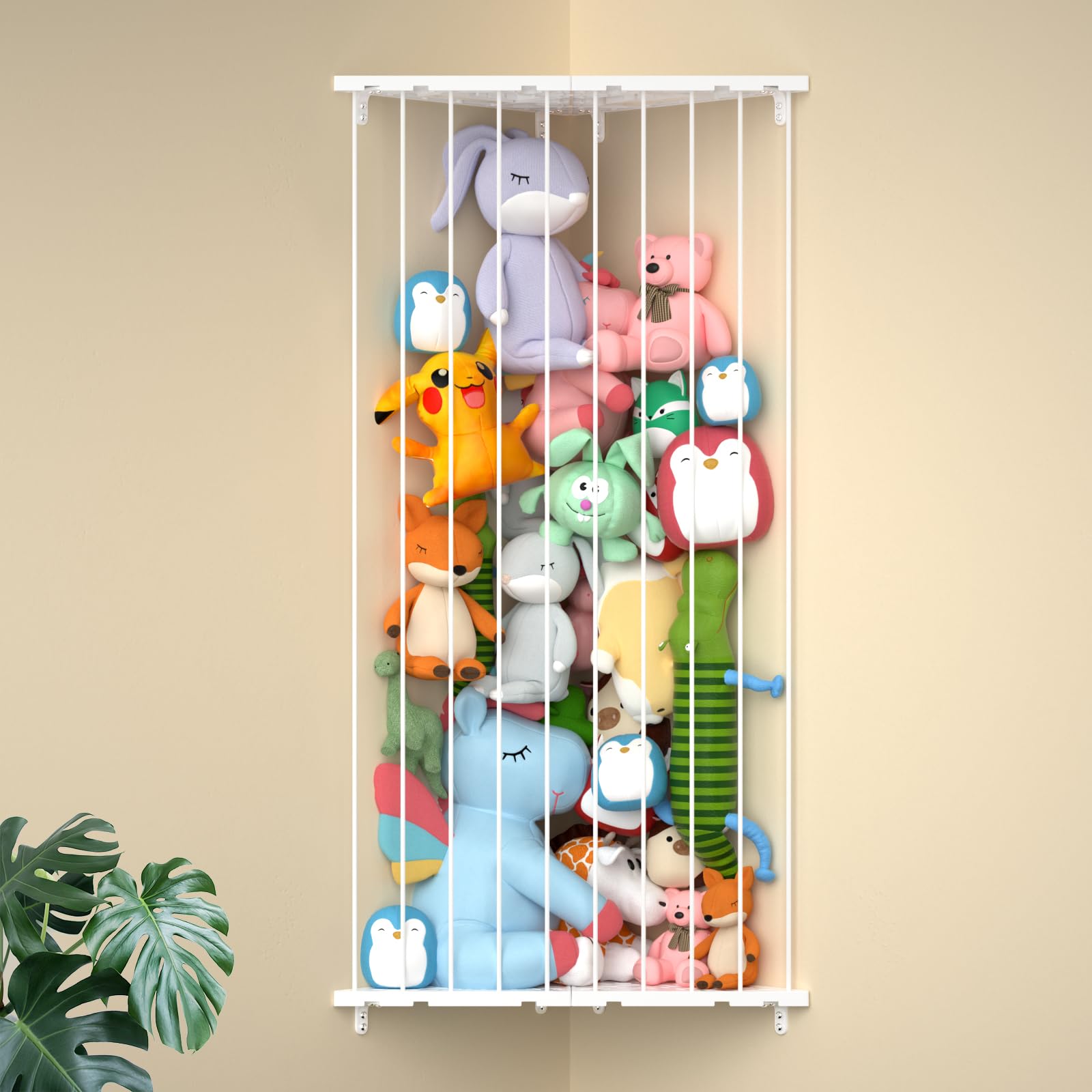 Befayoo stuffed animal storage shelf assembly view, ready to mount.