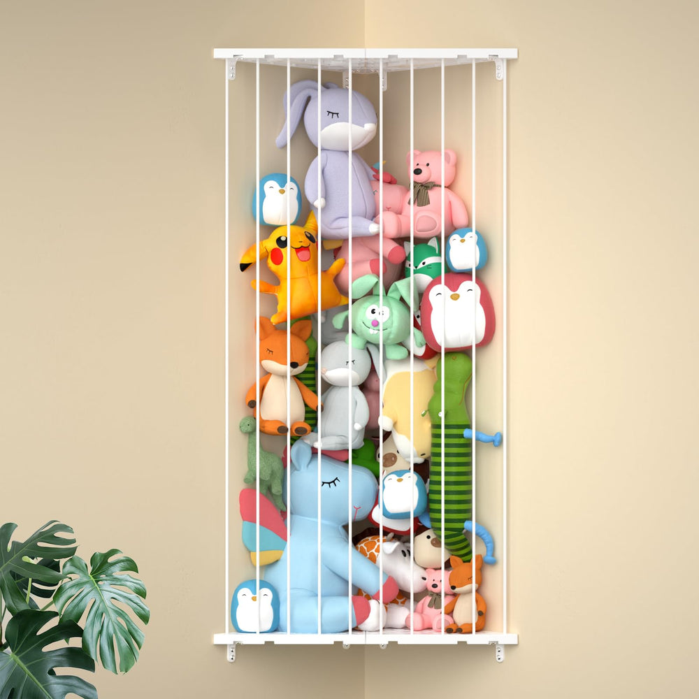 Befayoo stuffed animal storage shelf assembly view, ready to mount.