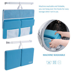 Beiens blue kneeler folded for compact storage after bath