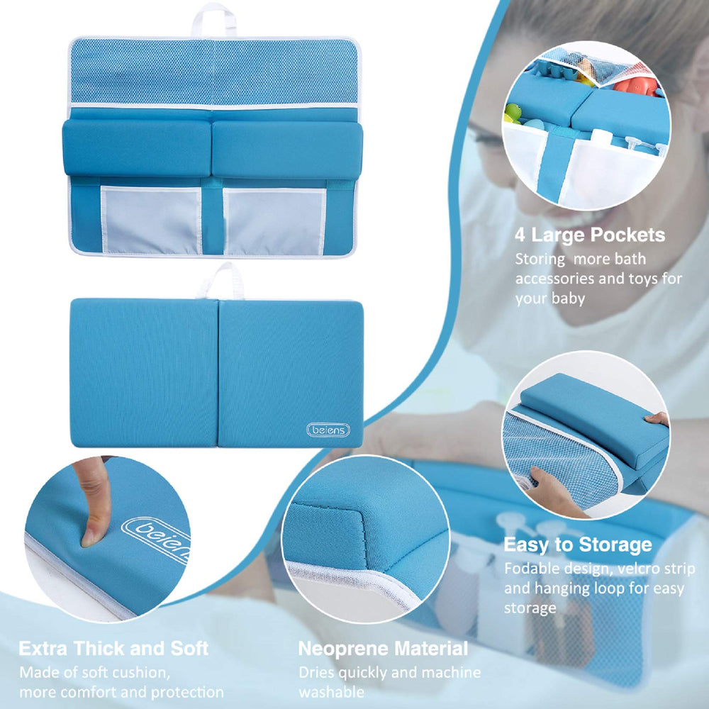 Beiens blue kneeler with six suction cups for secure grip during bath
