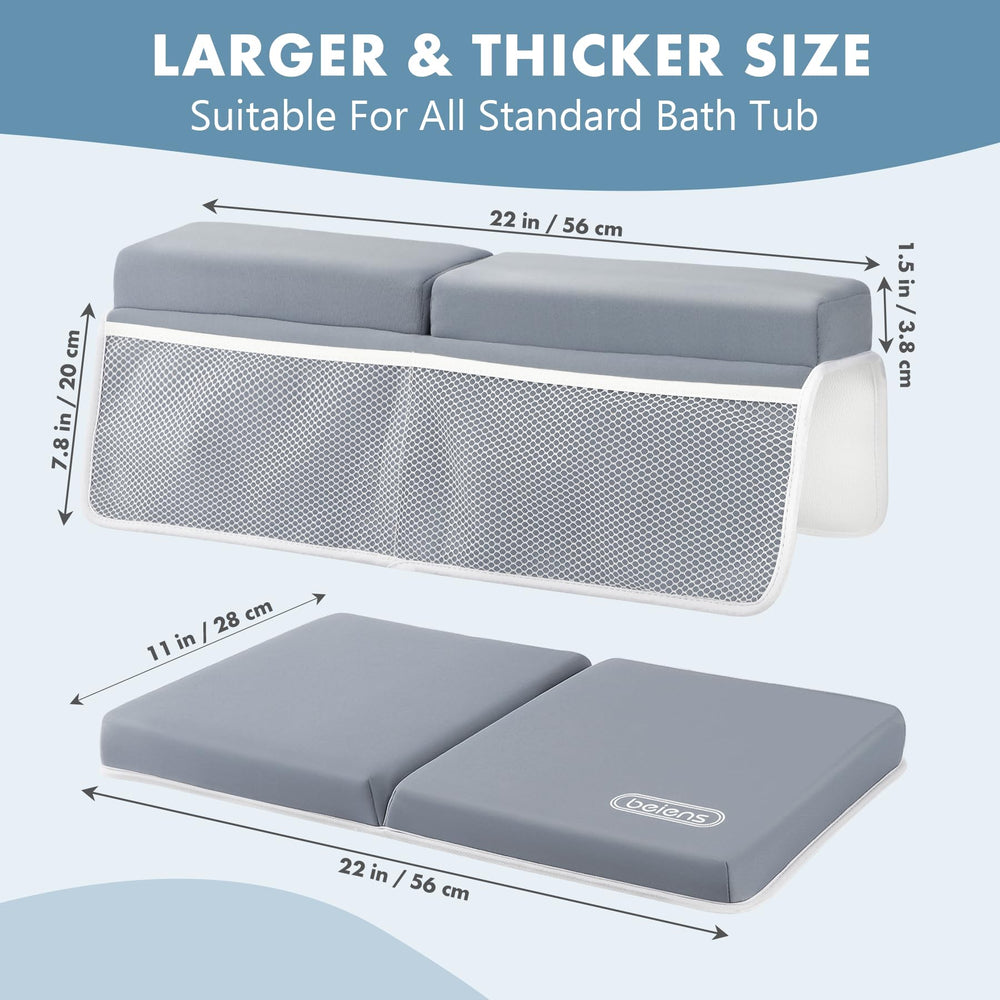Beiens bath kneeler's four large pockets organize toys and bath essentials.