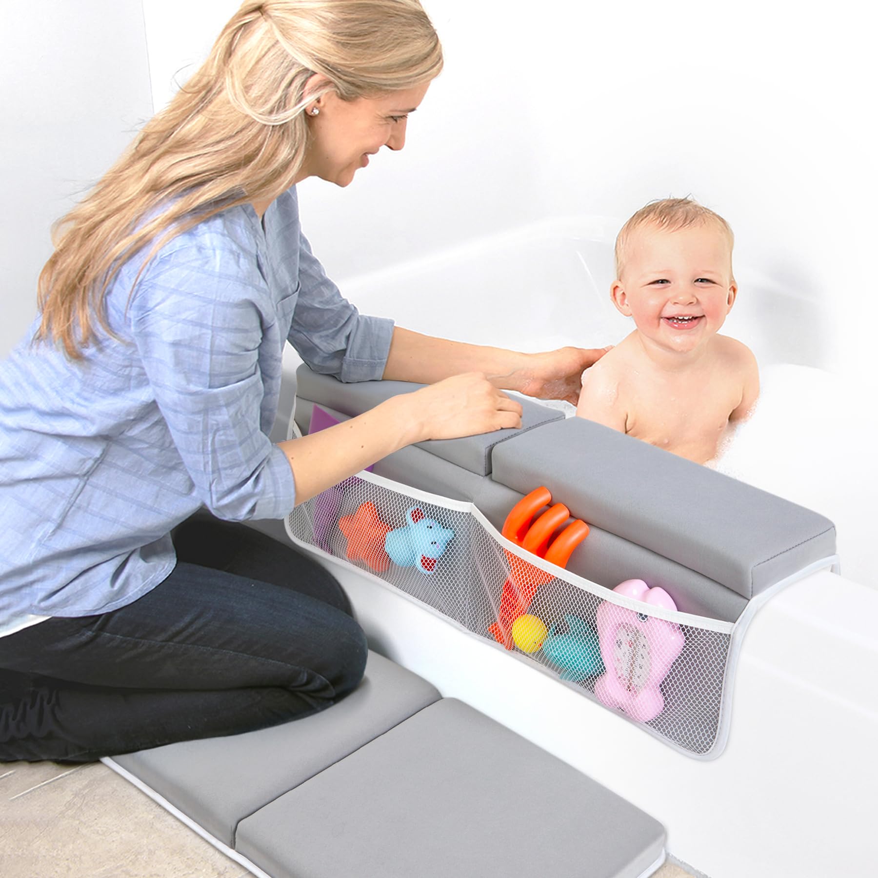 Beiens bath kneeler travel storage bag illustrates portable bath setup