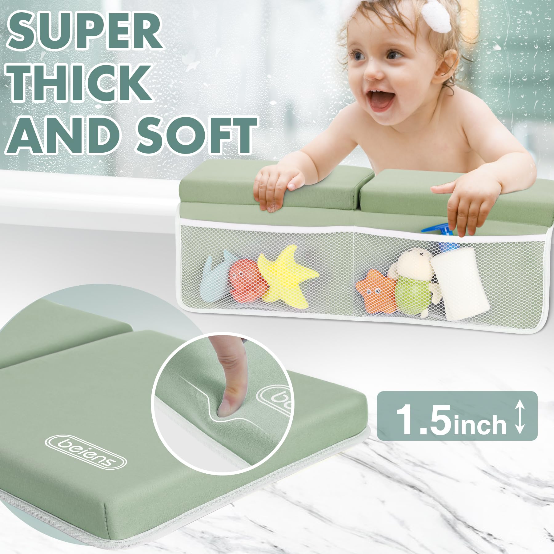 beiens bath time storage pockets keep toys and essentials within reach