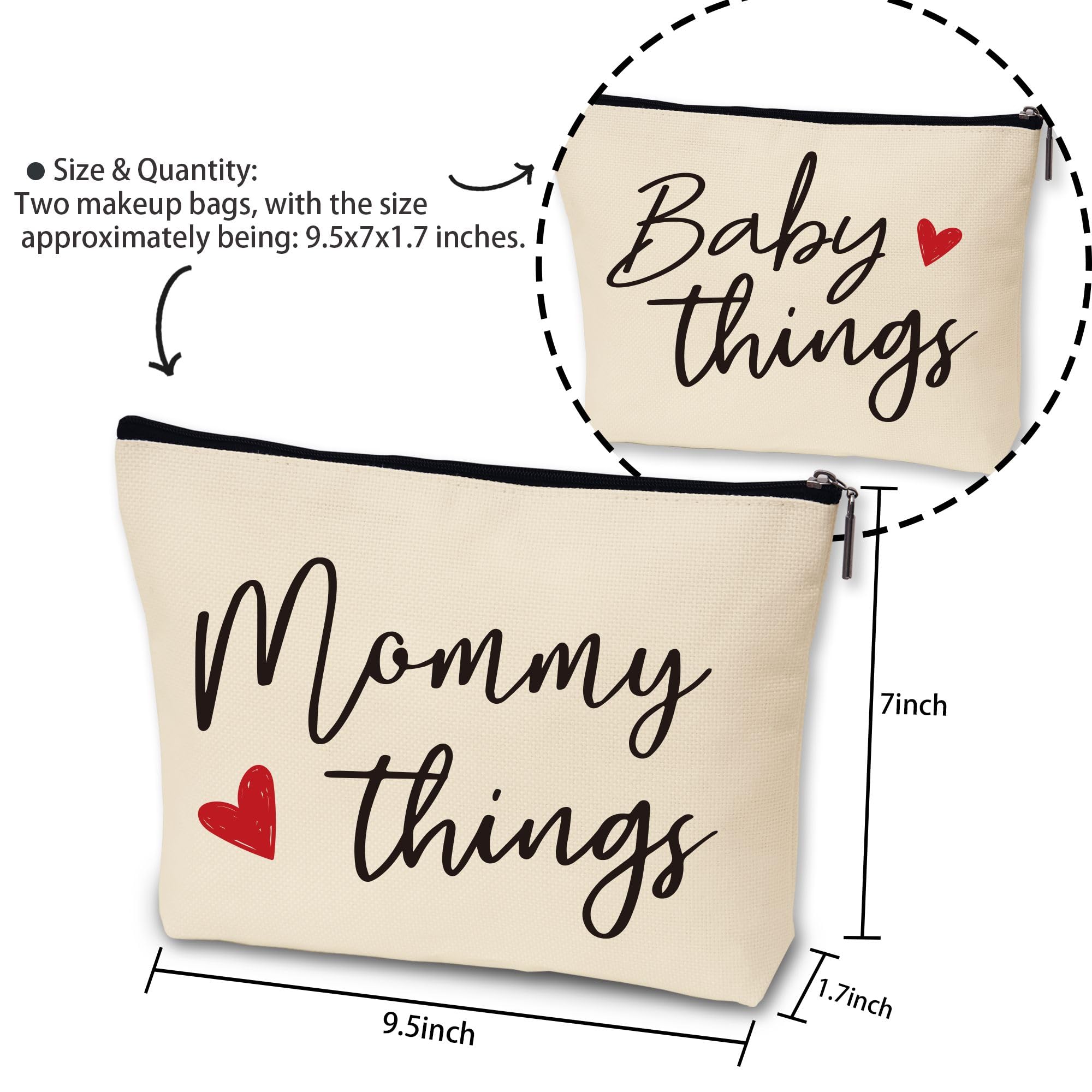 Sahjzk beige mommy-things and baby-things pouches keep essentials neatly separated.
