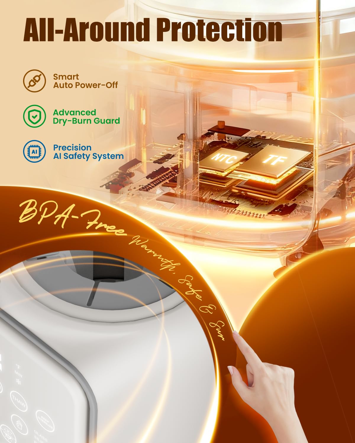 Beikuer memory-one-touch feature saves last settings for quicker feed preparation.