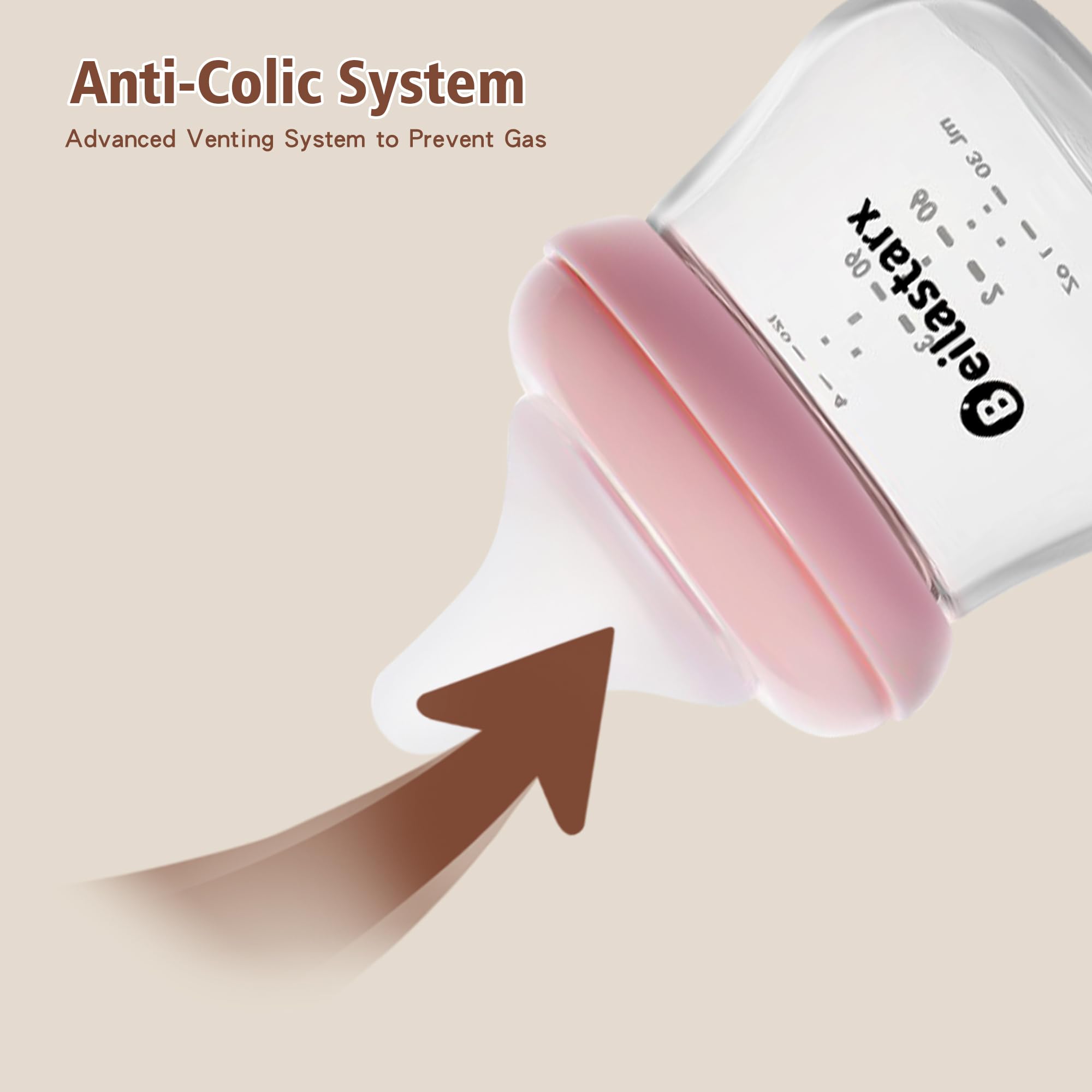Beilastarx borosilicate glass bottle, heat-resistant and durable for sterilization.