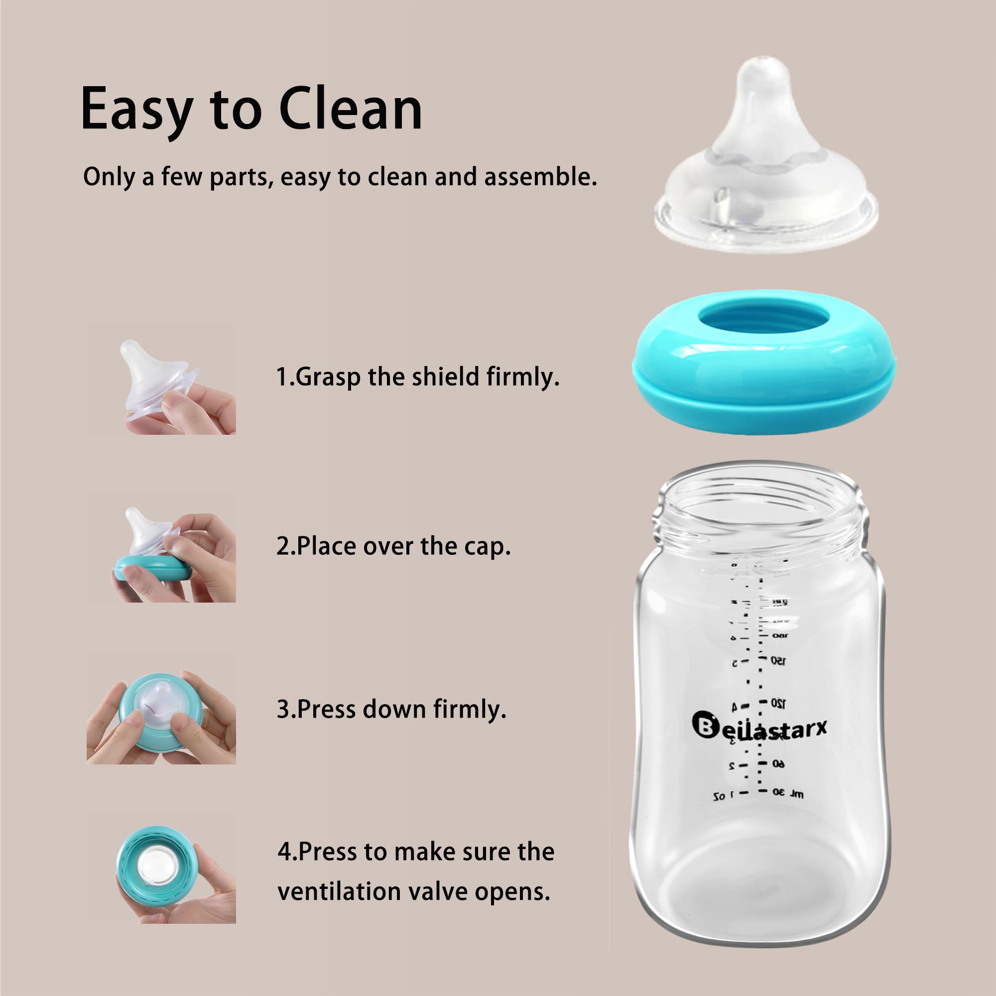 Beilastarx Nipples easy-clean design with dishwasher-safe top rack