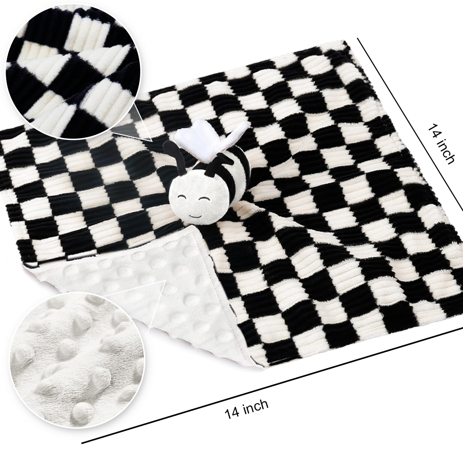 BEILIMU 3D gingham detail highlighting texture and baby engagement.