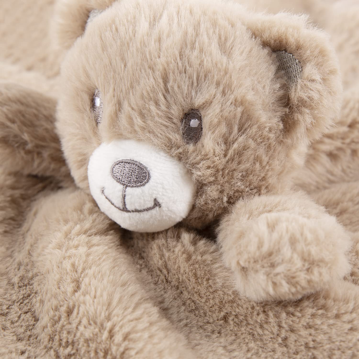 BEILIMU Baby Bear Security Blanket in dark brown color for cozy cuddling.