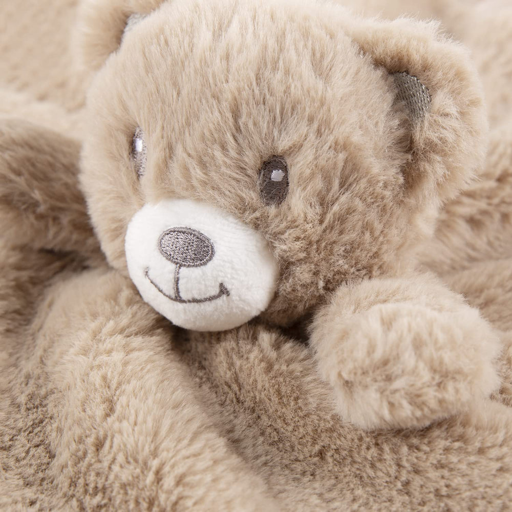 BEILIMU Baby Bear Security Blanket in dark brown color for cozy cuddling.