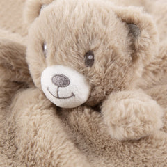 BEILIMU Baby Bear Security Blanket in dark brown color for cozy cuddling.