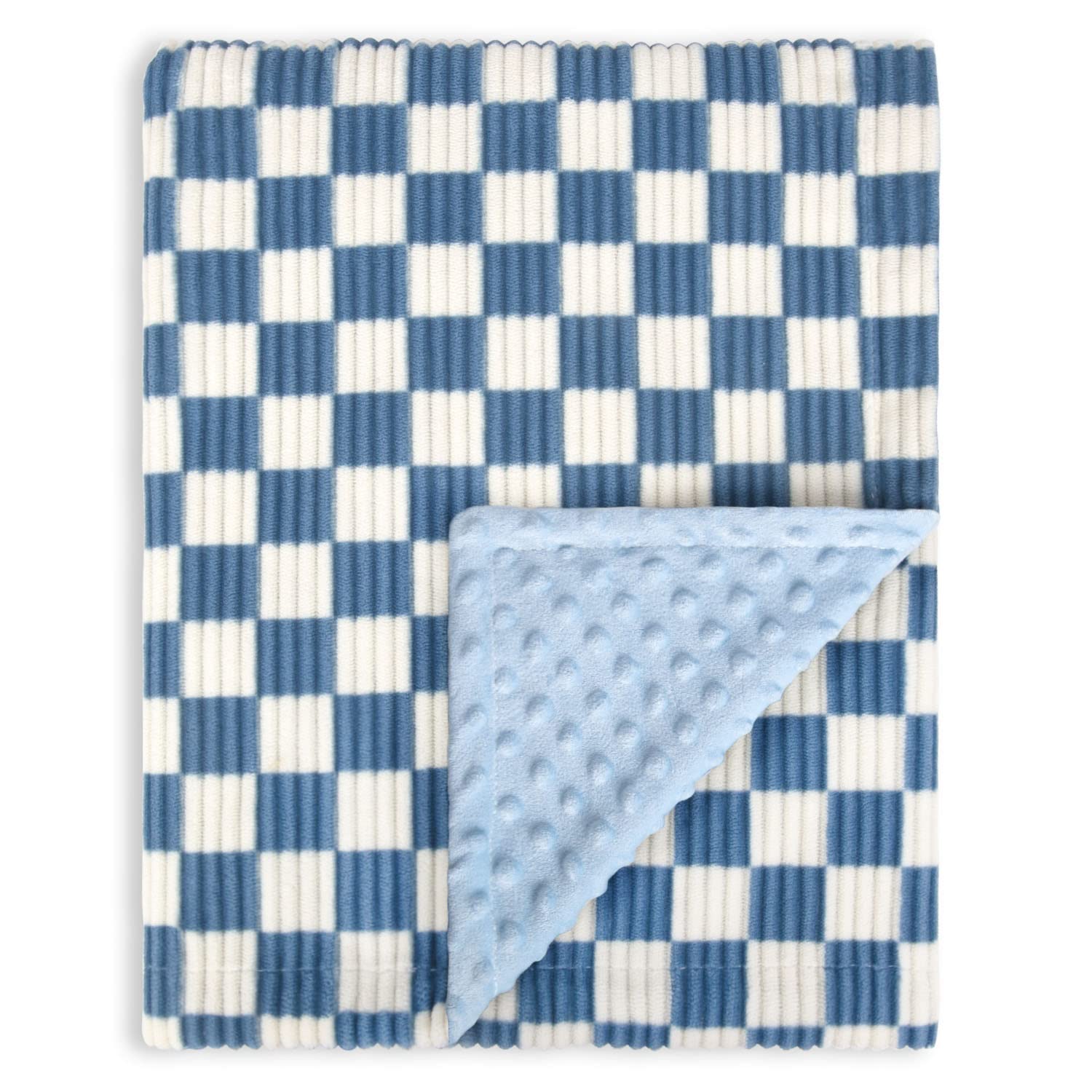 BEILIMU baby blanket with checkerboard corduroy front for stylish nursery decor and tactile comfort.