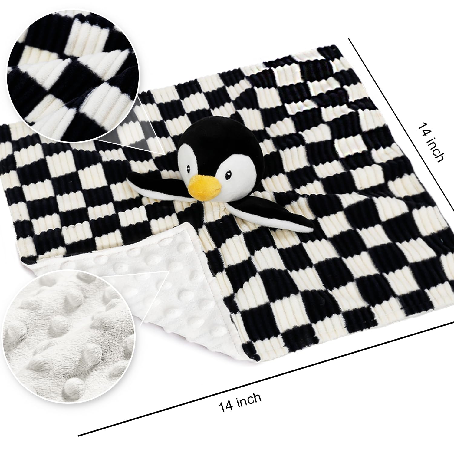 BEILIMU lovey blanket back with minky dot soft hugs