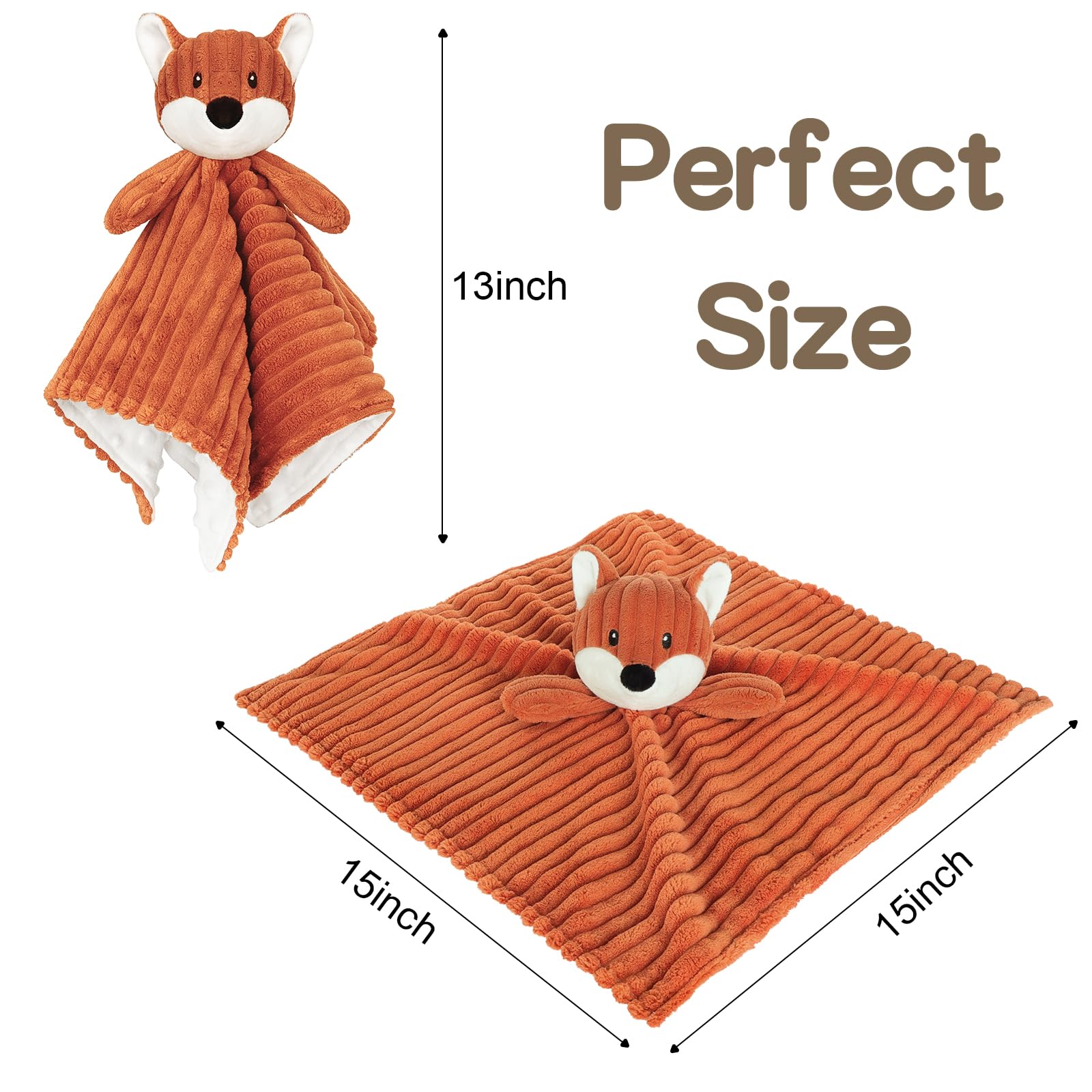 BEILIMU security blanket dotted backing detail enhances tactile engagement.