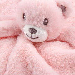BEILIMU bear-lovey pink 13-5-inch blanket ready for on-the-go comfort.