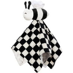 BEILIMU high-contrast baby security blanket in full view for soothing visual interest at nap time.