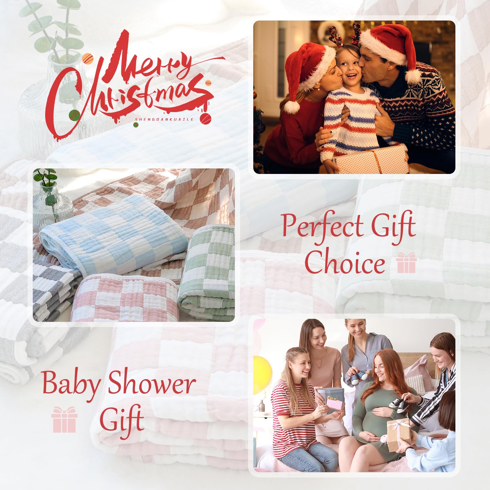 BEILIMU swaddle blanket gift-ready with silk ribbon packaging for a thoughtful present.