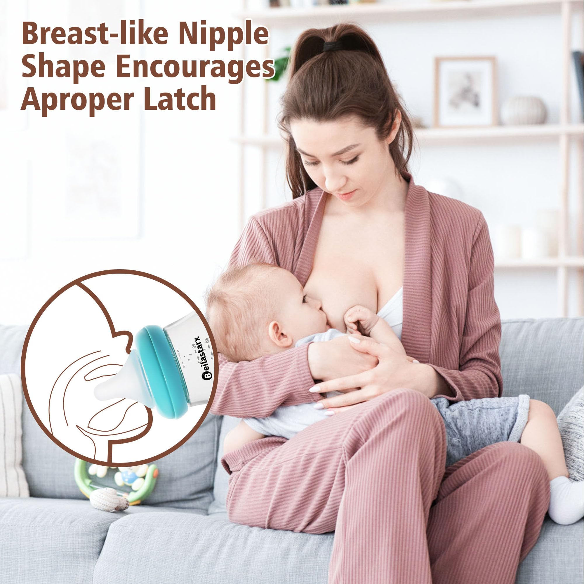 Beilastarx slow flow nipple SS size for controlled feeding 1+ months