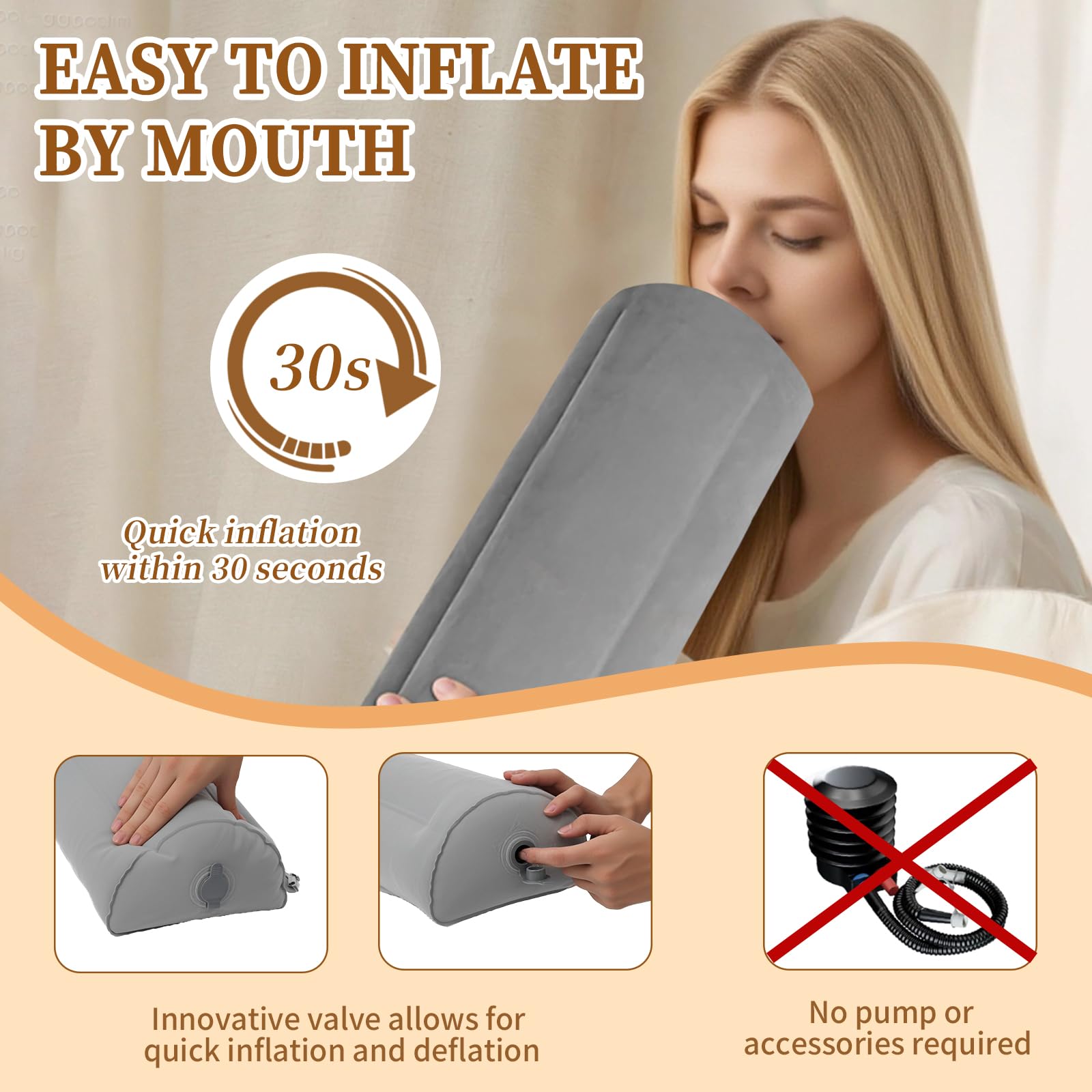 BeiliuDevise inflatable bed bumpers machine-washable cover for easy cleaning.