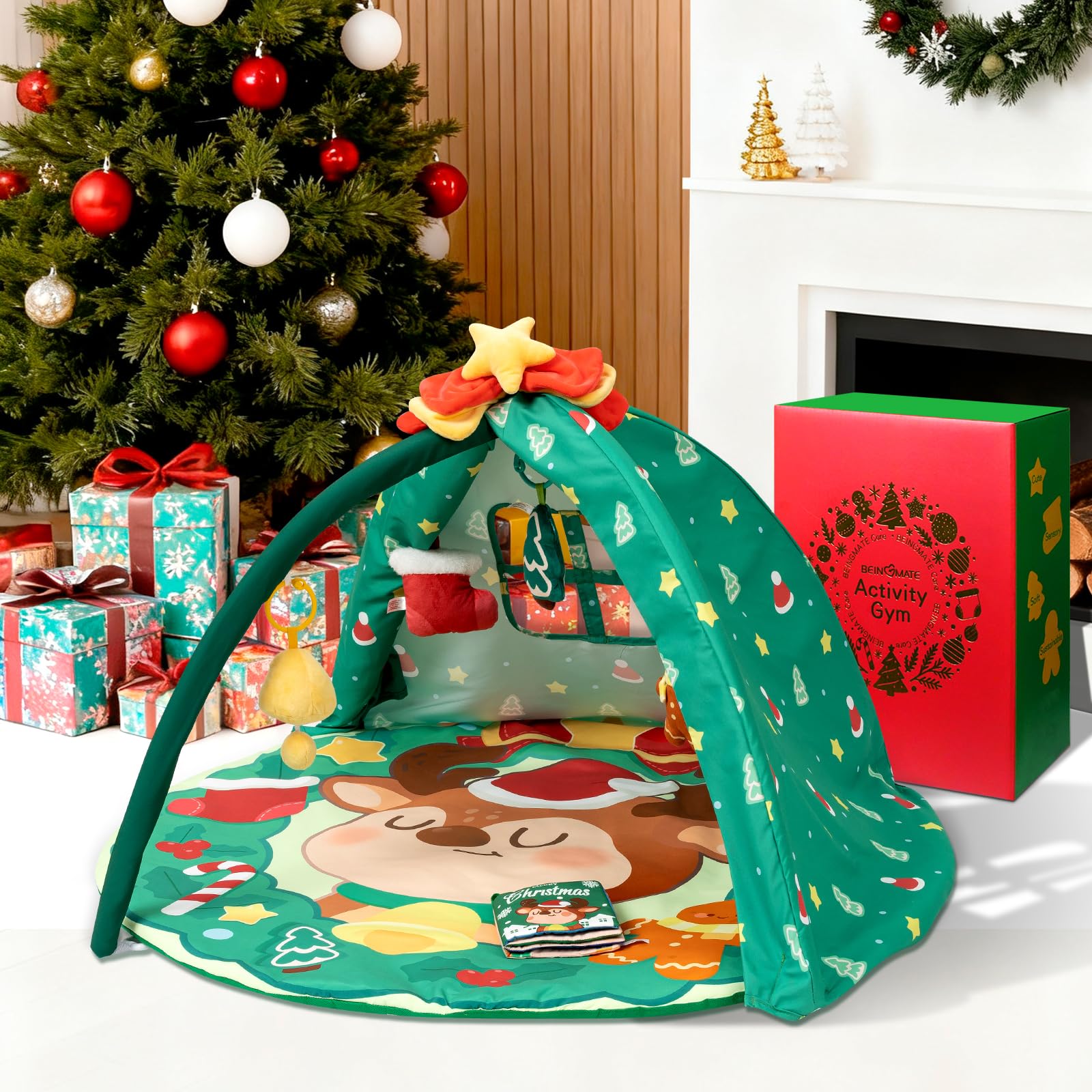 BEINGMATE Care Christmas Play Gym Mat tummy time space supports early motor exploration
