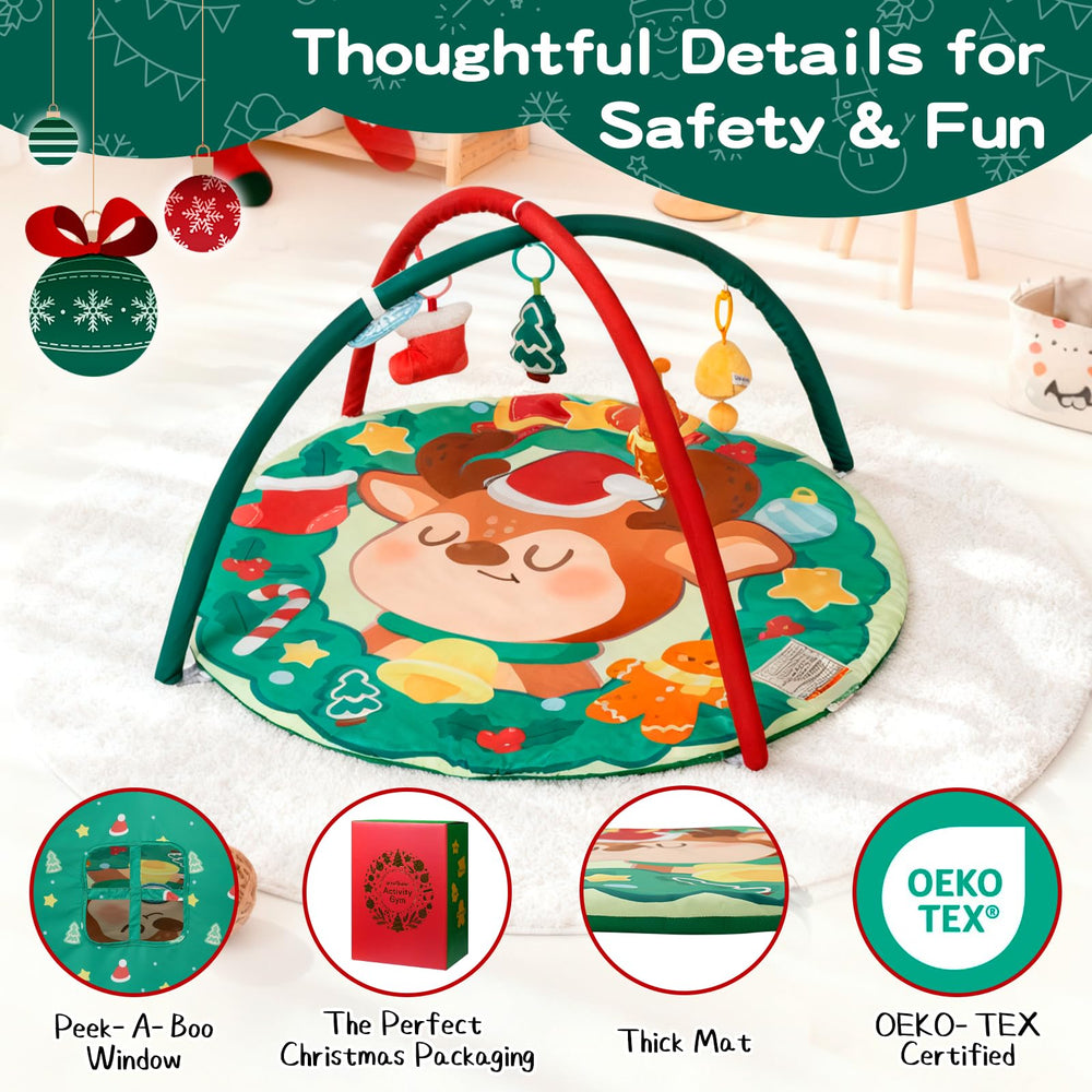 BEINGMATE Care Christmas Play Gym Mat crinkle book provides tactile exploration