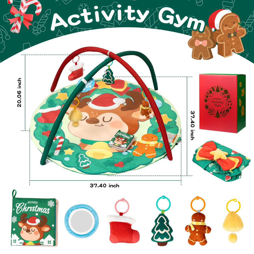 BEINGMATE Care Christmas Play Gym Mat gingerbread toy adds festive playtime