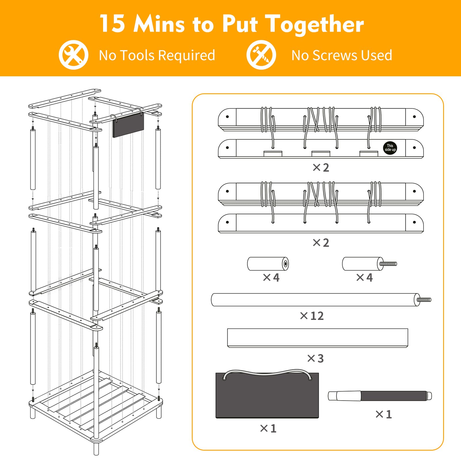 BEINGMATE Care heavy-duty wood construction ensures a safe, stable toy organizer.