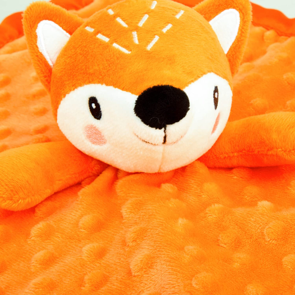 Beilimu Fox Lovie attached fox toy engages baby during cuddles and play.