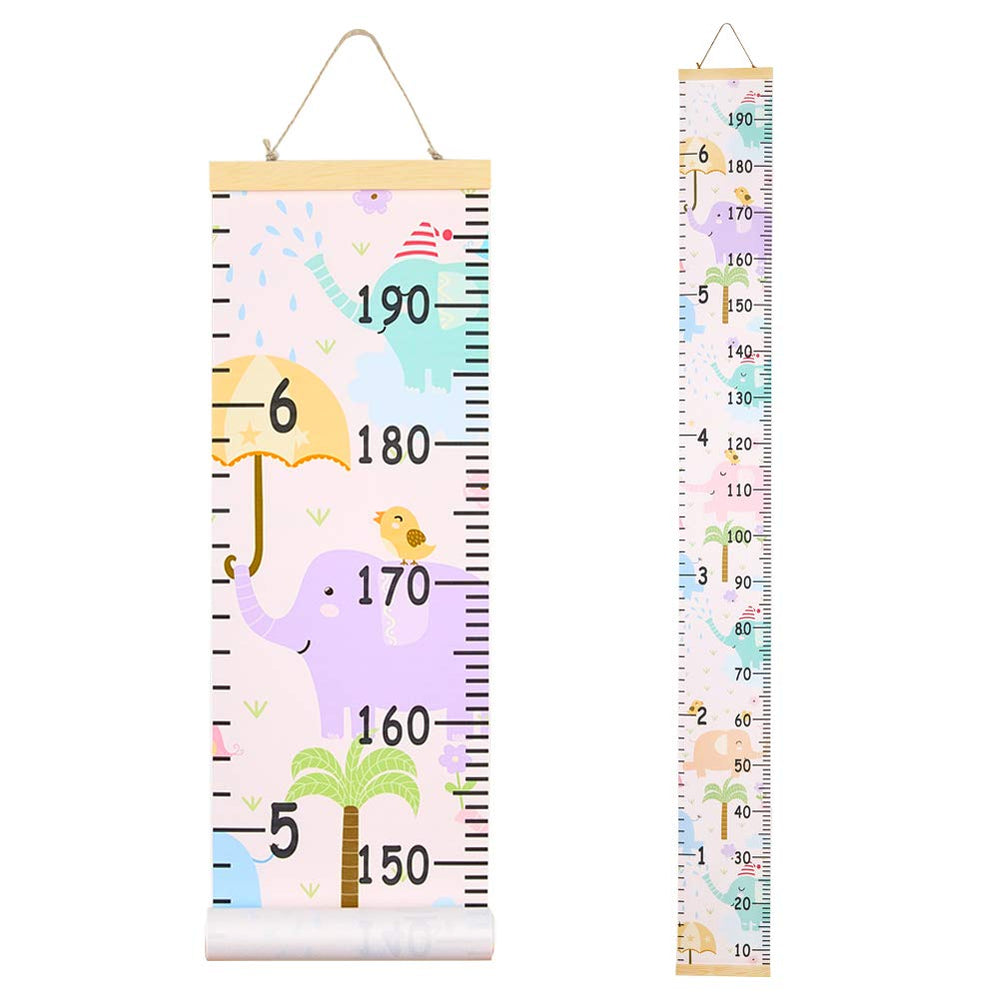 Beinou growth chart on canvas with wood frame for durable wall height tracking