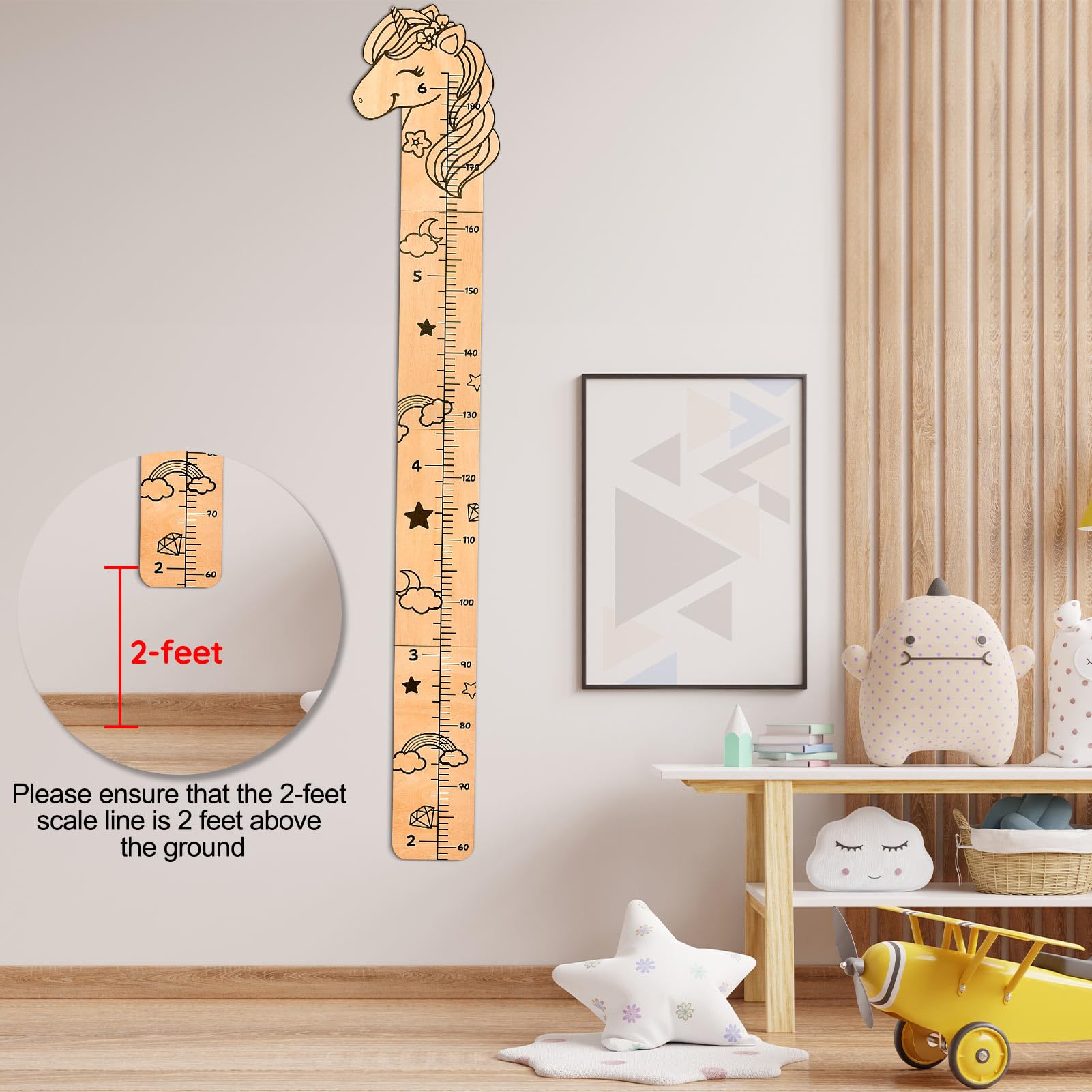 Beinou growth chart height measurement scale with clear markings for kids