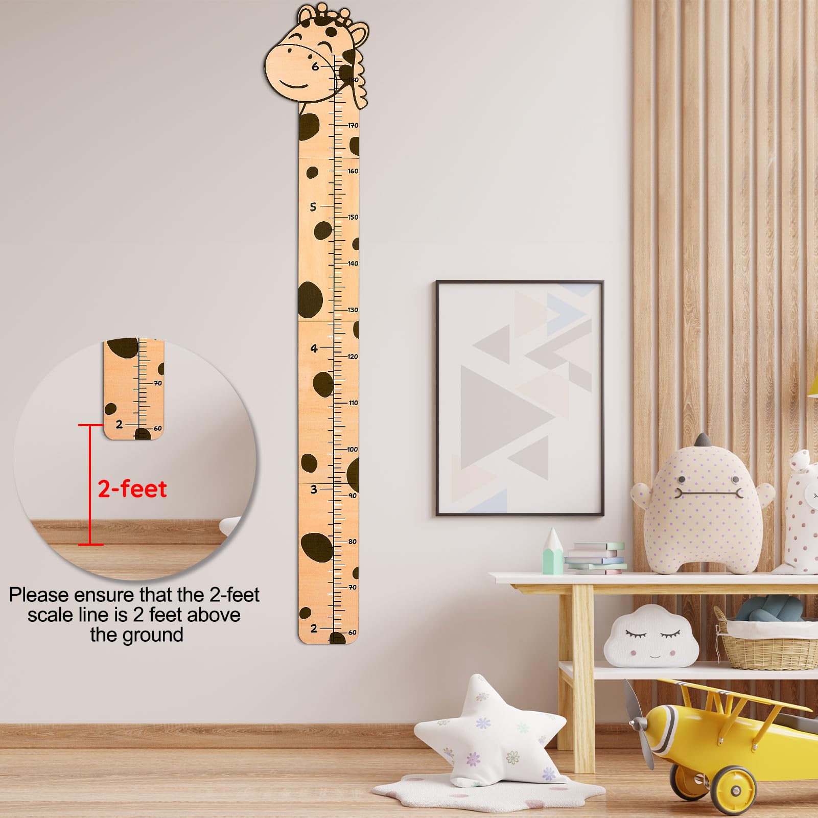 Beinou growth chart wooden ruler stays sturdy and stylish for years