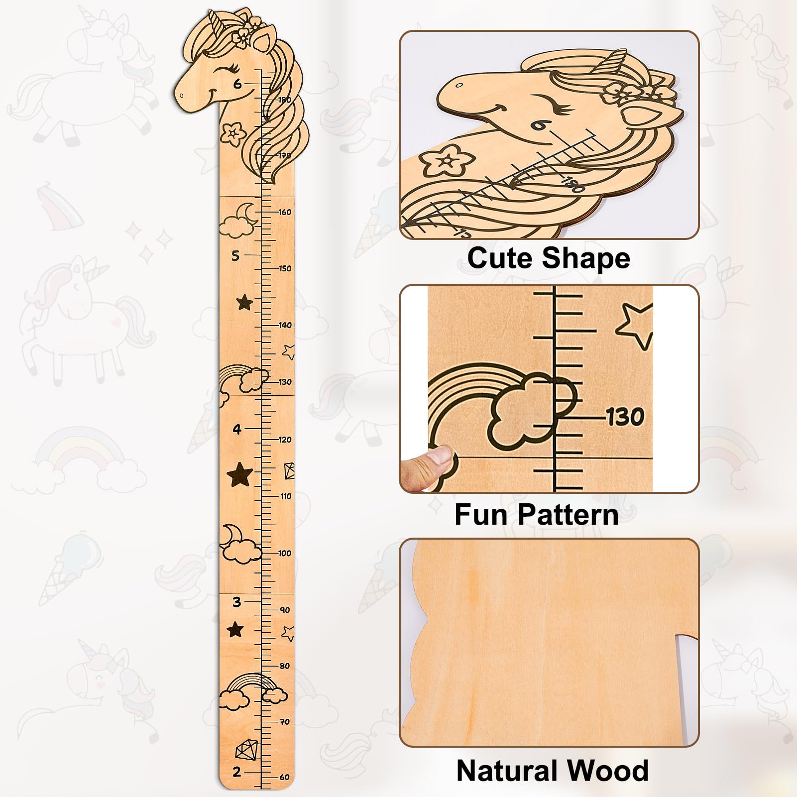 Beinou growth chart room decor display in a nursery or playroom