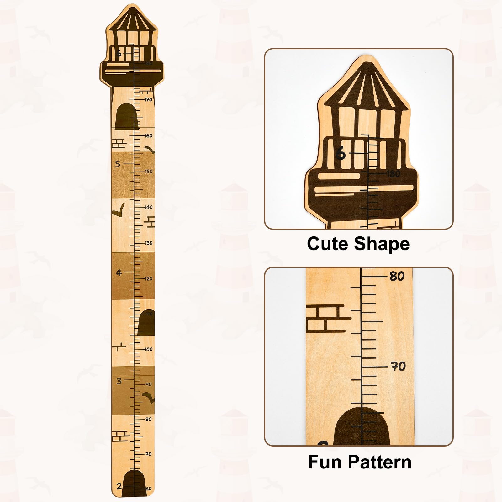 Beinou lighthouse-themed height chart makes measuring milestones a fun routine.