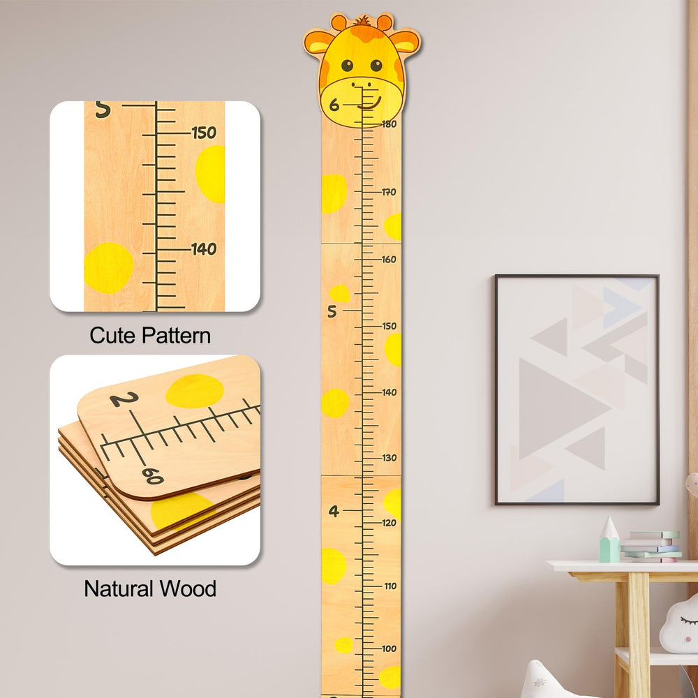 Beinou growth chart room decor yellow giraffe enhances kids bedroom theme.