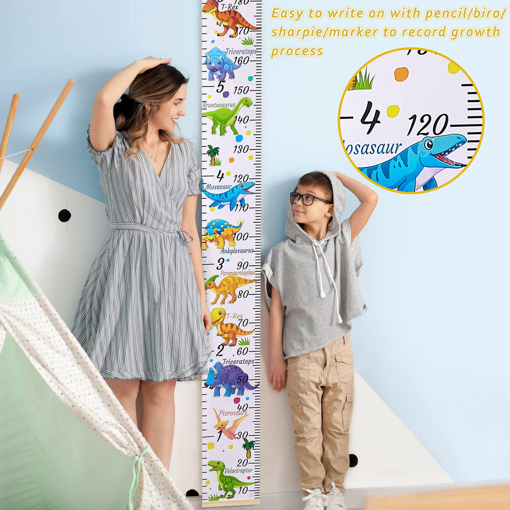 Beinou growth-chart rope-hanging demonstrates easy setup and repositioning.