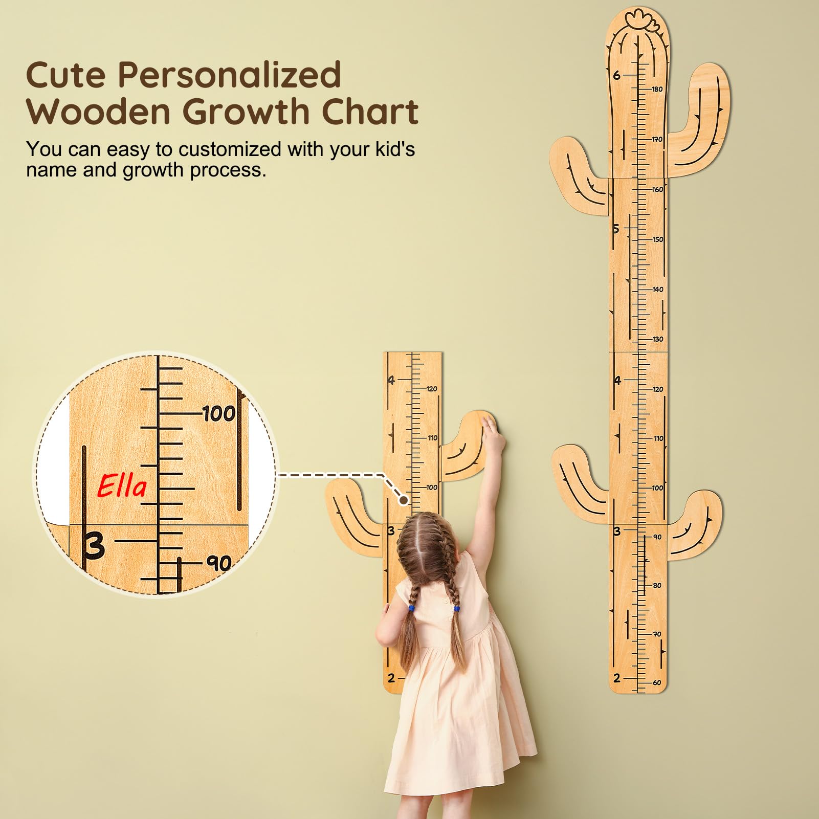 Beinou Growth Chart wall installation—easy 3M adhesive mounting for quick setup
