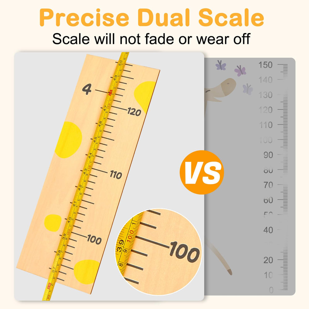Beinou growth chart installation on wall with 3M adhesive for easy setup.