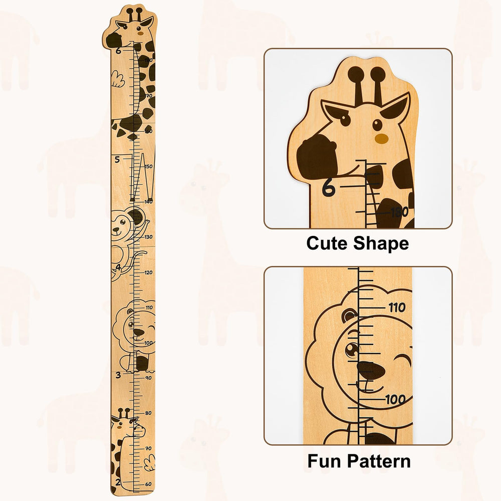 Beinou Growth Chart wood panel with animal motifs, keepsake memories while measuring growth.