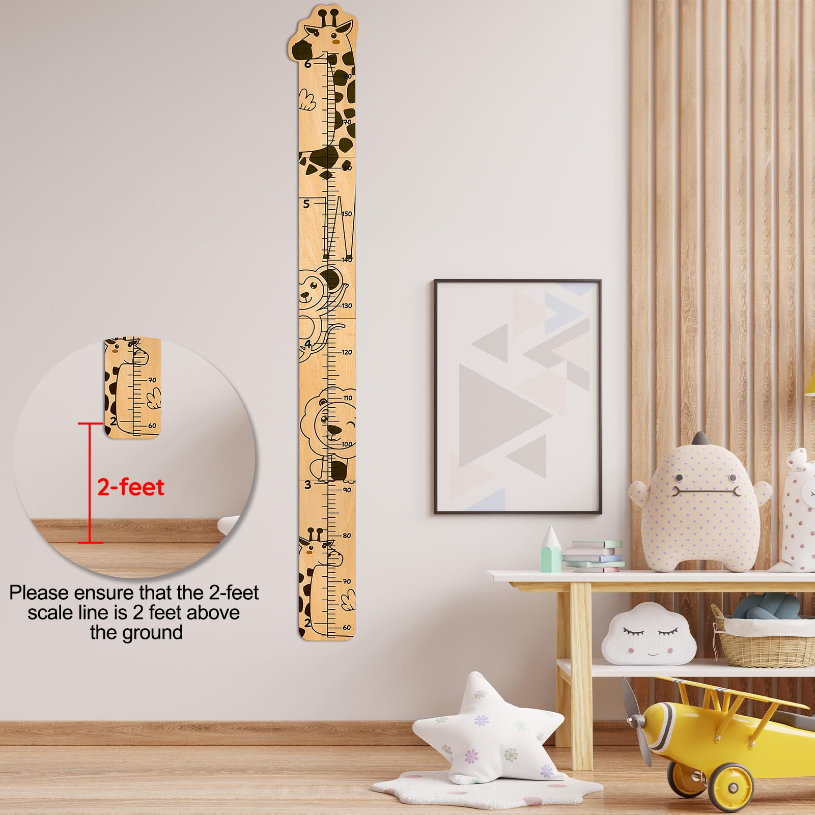 Beinou height ruler blends function and charm in kids' rooms.
