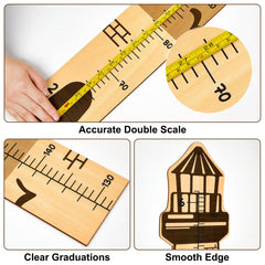 Beinou wooden growth ruler demonstrates durable wood and timeless decor appeal.