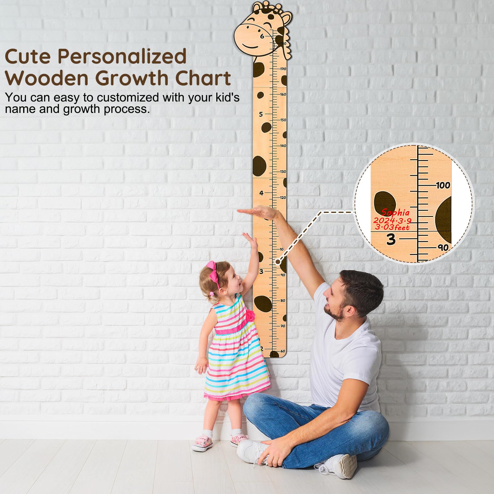 Beinou growth chart writing area enables names and notes for memory keeping
