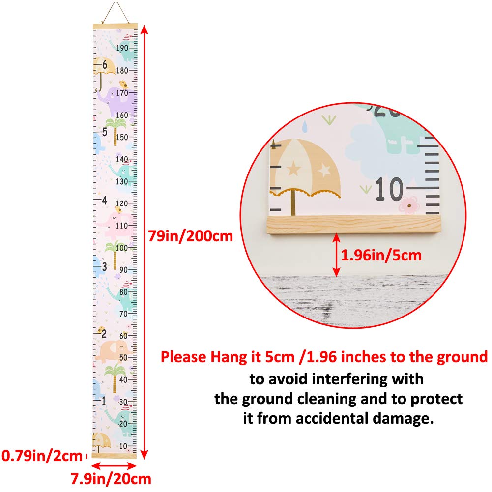 Beinou growth chart rolls up for simple storage when not in use