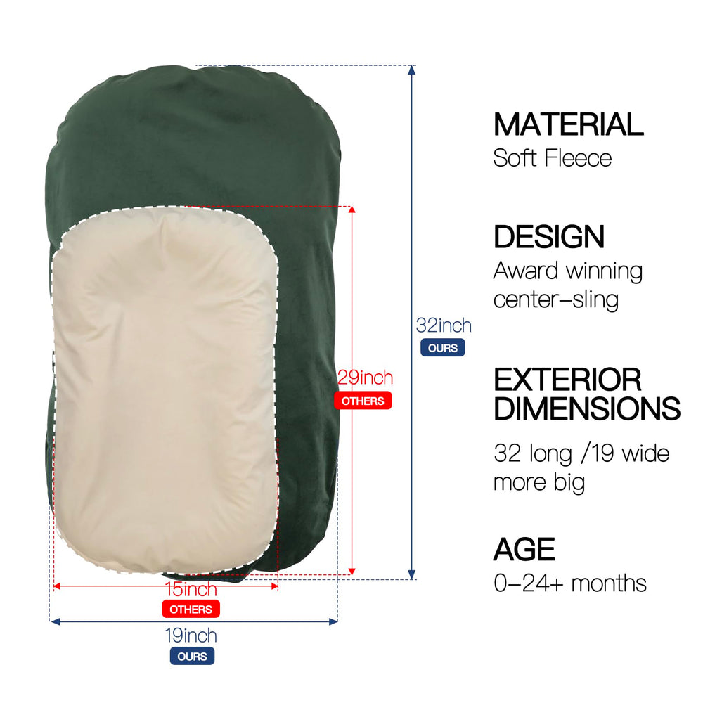 Beisurznga baby lounger organic cotton fill offers chemical free comfort for curious newborns