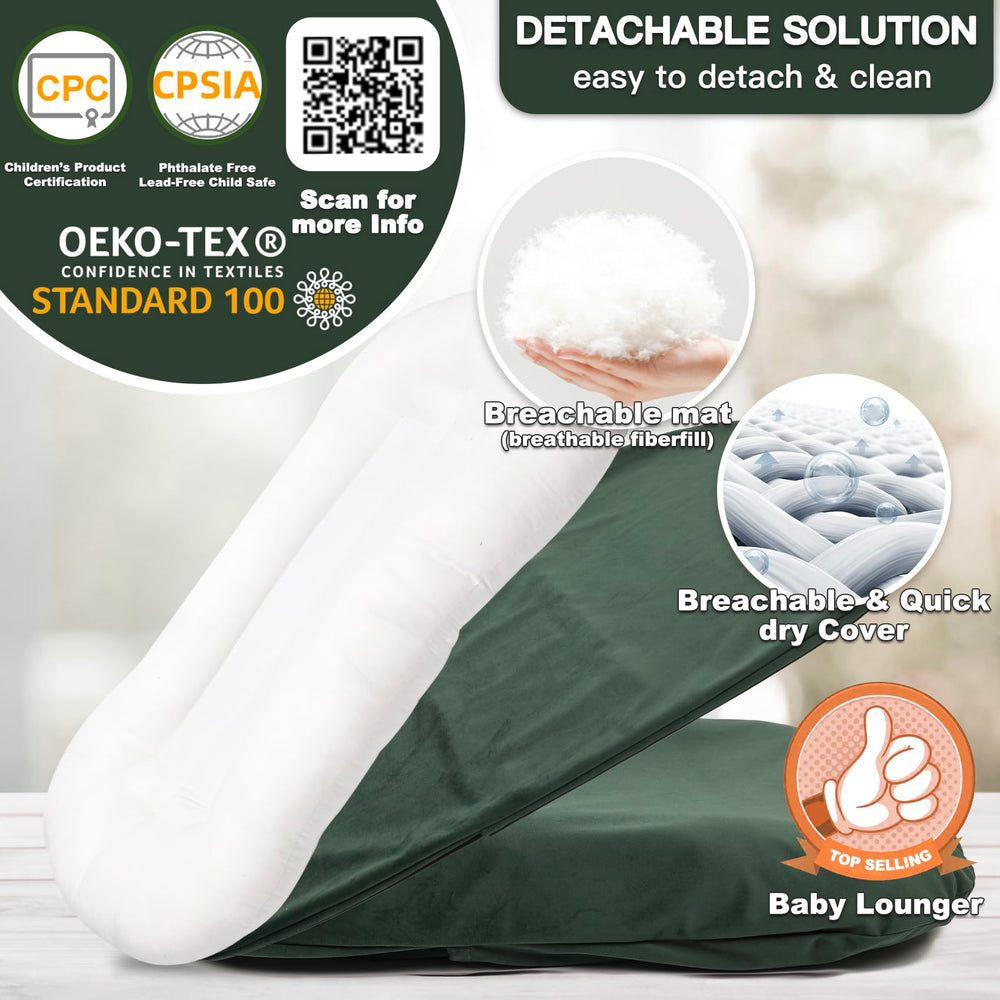 Beisurznga baby lounger outer flannel soft touch highlights gentle skin friendly surface for cuddling