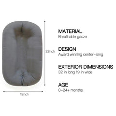 Beisurznga baby lounger size dimensions 32 by 19 inches.