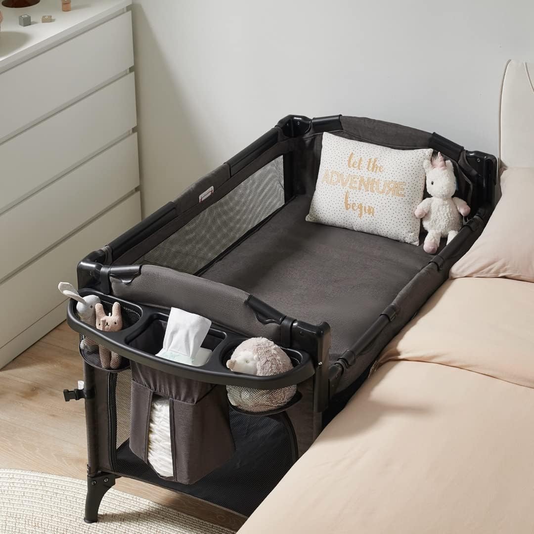 Beka 4-in-1 bassinet bedside sleeper shown for nighttime care and close proximity