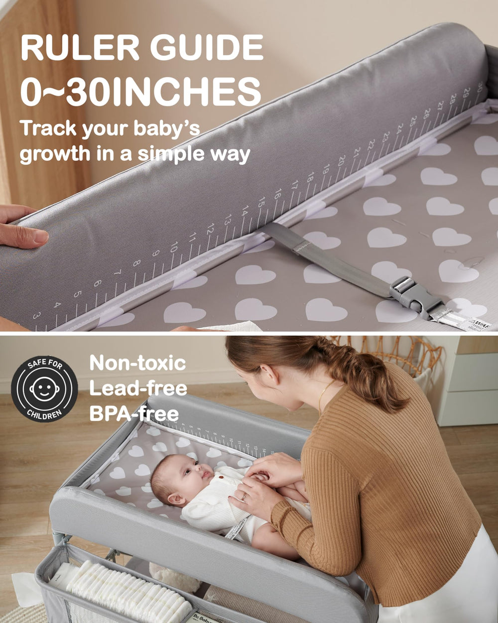 BEKA diaper changing station two foot two wheel design offers stable mobility
