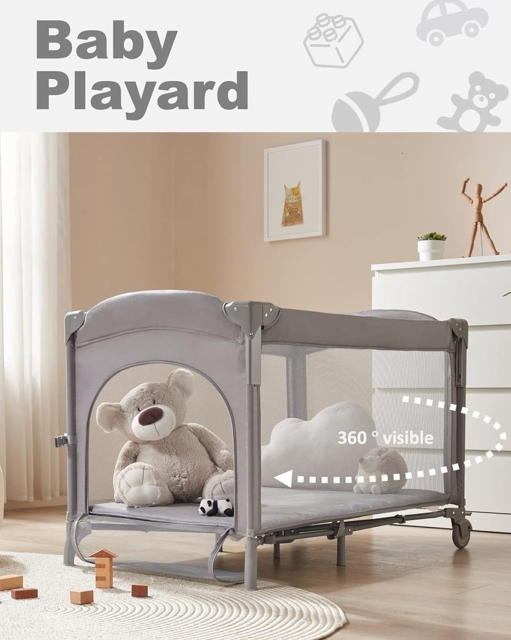 BEKA removable changing station ready for diaper changes without bending