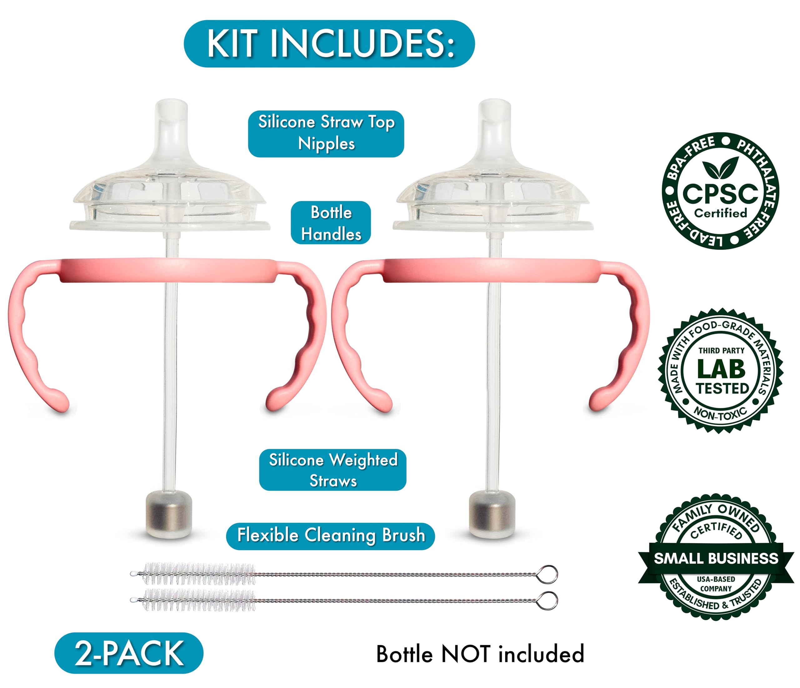 BelBeyo all-silicone-weighted-straw enables safe sipping from any angle.
