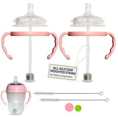 BelBeyo straw-top-nipples illustrate an easy bottle-to-straw transition for Comotomo bottles.